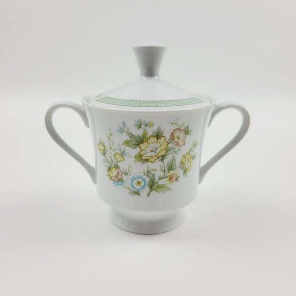 Fashion Royale Ashley Creamer & Sugar Bowl, Spring Floral Tea Decor, Japan - Picture 3 of 9